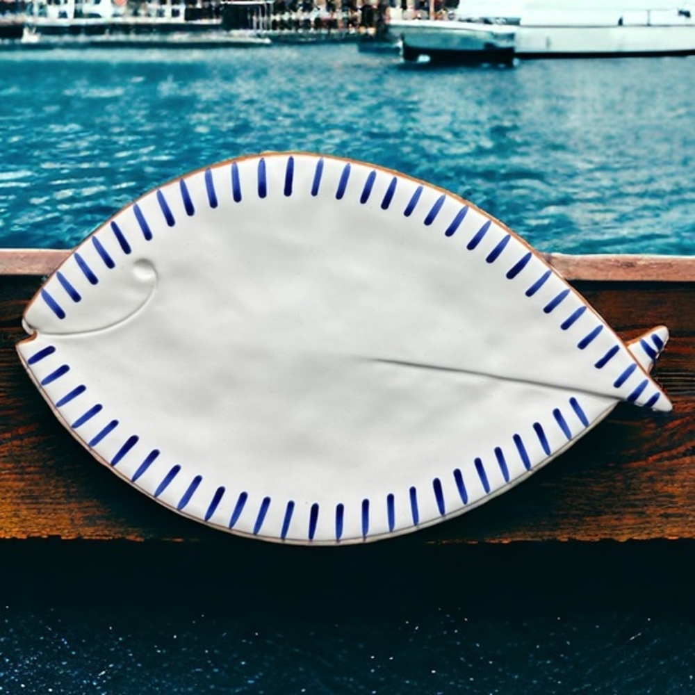 Pier 1 Fish Ceramic Plate Platter Wall Hanging